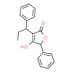 ChemSpider 2D Image | 5-Phenyl-3-(1-phenylpropyl)tetronic acid | C19H18O3