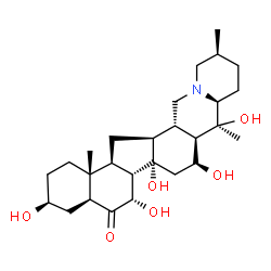 ChemSpider 2D Image | (3beta,5alpha,7alpha,16beta)-3,7,14,16,20-Pentahydroxycevan-6-one | C27H43NO6
