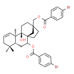 ChemSpider 2D Image | 9-Hydroxybeyer-1-ene-7,17-diyl bis(4-bromobenzoate) | C34H38Br2O5