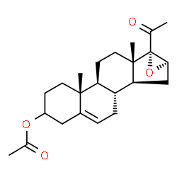 ChemSpider 2D Image | (16alpha)-20-Oxo-16,17-epoxypregn-5-en-3-yl acetate | C23H32O4