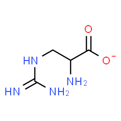 ChemSpider 2D Image | 2-Amino-3-Guanidinopropionate | C4H9N4O2