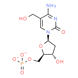 ChemSpider 2D Image | 2'-Deoxy-5-hydroxymethylcytidine 5'-phosphate | C10H14N3O8P