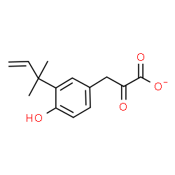 ChemSpider 2D Image | 3-Dimethylallyl-4-hydroxyphenylpyruvate | C14H15O4