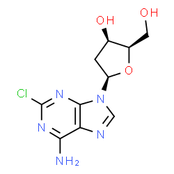 ChemSpider 2D Image | 2-chloro-9-(2-deoxy-beta-threo-pentofuranosyl)-9H-purin-6-amine | C10H12ClN5O3