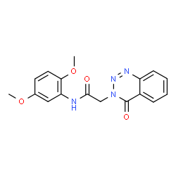 ChemSpider 2D Image | N-(2,5-Dimethoxyphenyl)-2-(4-oxo-1,2,3-benzotriazin-3(4H)-yl)acetamide | C17H16N4O4