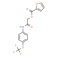 ChemSpider 2D Image | 2-Oxo-2-{[4-(trifluoromethoxy)phenyl]amino}ethyl 2-furoate | C14H10F3NO5