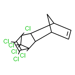 ChemSpider 2D Image | 1,8,9,10,11,11-Hexachlorotetracyclo[6.2.1.1~3,6~.0~2,7~]dodeca-4,9-diene | C12H8Cl6