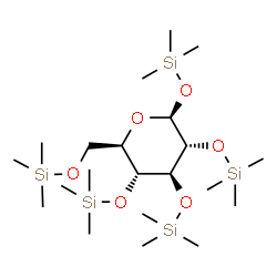 ChemSpider 2D Image | 1,2,3,4,6-Pentakis-O-(trimethylsilyl)-beta-D-glucopyranose | C21H52O6Si5
