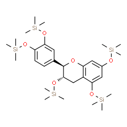 ChemSpider 2D Image | 2H-1-Benzopyran, 3,4-dihydro-2-[3,4-bis[(trimethylsilyl)oxy]phenyl]-3,5,7-tris[(trimethylsilyl)oxy]-, (2R-trans)- | C30H54O6Si5