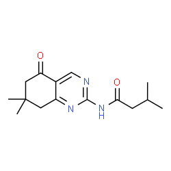 ChemSpider 2D Image | N-(7,7-Dimethyl-5-oxo-5,6,7,8-tetrahydro-2-quinazolinyl)-3-methylbutanamide | C15H21N3O2