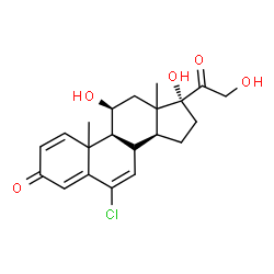 ChemSpider 2D Image | (8xi,10xi,11beta,13xi)-6-Chloro-11,17,21-trihydroxypregna-1,4,6-triene-3,20-dione | C21H25ClO5