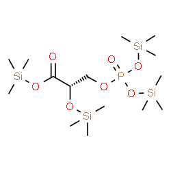 ChemSpider 2D Image | Propanoic acid, 3-[[bis[(trimethylsilyl)oxy]phosphinyl]oxy]-2-[(trimethylsilyl)oxy]-, trimethylsilyl ester, (S)- | C15H39O7ψ4