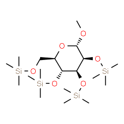 ChemSpider 2D Image | Methyl 2,3,4,6-tetrakis-O-(trimethylsilyl)-alpha-D-mannopyranoside | C19H46O6Si4