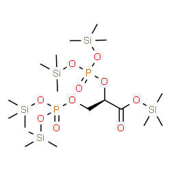 ChemSpider 2D Image | Trimethylsilyl (7R)-7-({bis[(trimethylsilyl)oxy]phosphoryl}oxy)-2,2-dimethyl-4-[(trimethylsilyl)oxy]-3,5-dioxa-4-phospha-2-silaoctan-8-oate 4-oxide | C18H48O10P2Si5
