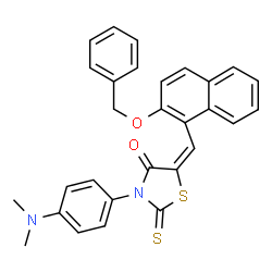 ChemSpider 2D Image | (5E)-5-{[2-(Benzyloxy)-1-naphthyl]methylene}-3-[4-(dimethylamino)phenyl]-2-thioxo-1,3-thiazolidin-4-one | C29H24N2O2S2