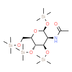 ChemSpider 2D Image | .beta.-D-Mannopyranose, 2-(acetylamino)-2-deoxy-1,3,4,6-tetrakis-O-(trimethylsilyl)- | C20H47NO6Si4