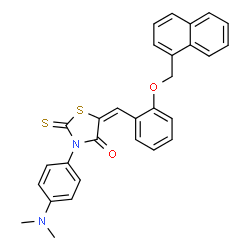 ChemSpider 2D Image | (5E)-3-[4-(Dimethylamino)phenyl]-5-[2-(1-naphthylmethoxy)benzylidene]-2-thioxo-1,3-thiazolidin-4-one | C29H24N2O2S2