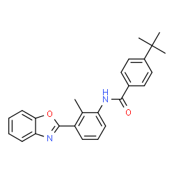 ChemSpider 2D Image | N-[3-(1,3-Benzoxazol-2-yl)-2-methylphenyl]-4-(2-methyl-2-propanyl)benzamide | C25H24N2O2