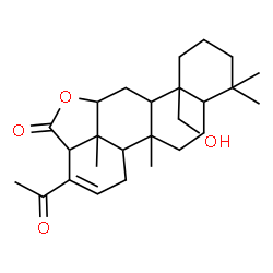 ChemSpider 2D Image | 3-Acetyl-6b-(hydroxymethyl)-10,10,12a,12c-tetramethyl-1,3a,5a,6,6a,6b,7,8,9,10,10a,11,12,12a,12b,12c-hexadecahydro-4H-chryseno[12,1-bc]furan-4-one | C26H38O4