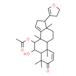 ChemSpider 2D Image | 17-(4,5-Dihydro-3-furanyl)-6-hydroxy-4,4,8-trimethyl-3-oxoandrosta-1,14-dien-7-yl acetate | C28H38O5