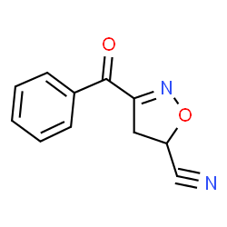 ChemSpider 2D Image | 3-benzoyl-4,5-dihydroisoxazole-5-carbonitrile | C11H8N2O2