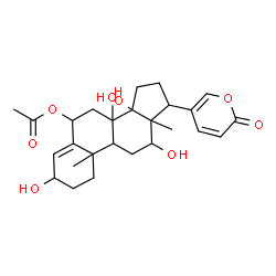 ChemSpider 2D Image | 6-Acetoxy-3,8,12,14-tetrahydroxybufa-4,20,22-trienolide | C26H34O8