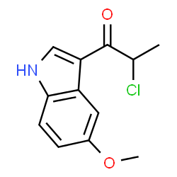 ChemSpider 2D Image | 2-Chloro-1-(5-methoxy-1H-indol-3-yl)-1-propanone | C12H12ClNO2