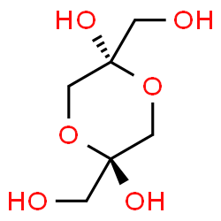 ChemSpider 2D Image | trans-2,5-Bis(hydroxymethyl)-1,4-dioxane-2,5-diol | C6H12O6