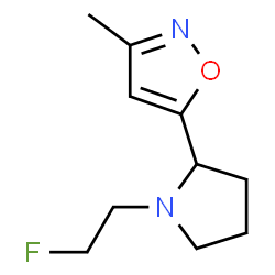 ChemSpider 2D Image | 5-[1-(2-fluoroethyl)pyrrolidin-2-yl]-3-methylisoxazole | C10H15FN2O