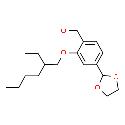 ChemSpider 2D Image | {4-(1,3-Dioxolan-2-yl)-2-[(2-ethylhexyl)oxy]phenyl}methanol | C18H28O4