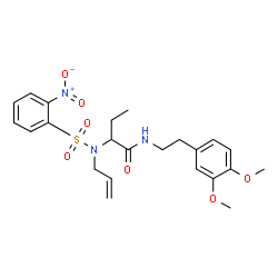 ChemSpider 2D Image | 2-{Allyl[(2-nitrophenyl)sulfonyl]amino}-N-[2-(3,4-dimethoxyphenyl)ethyl]butanamide | C23H29N3O7S