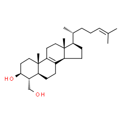 ChemSpider 2D Image | 4alpha-hydroxymethyl-5alpha-cholesta-8,24-dien-3beta-ol | C28H46O2