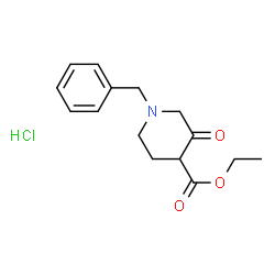 ChemSpider 2D Image | 1-Benzyl-4-ethoxycarbonyl-3-piperidone hydrochloride | C15H20ClNO3