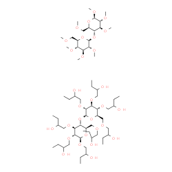 ChemSpider 2D Image | 2-Hydroxybutyl 2,3,6-tris-O-(2-hydroxybutyl)-4-O-[2,3,4,6-tetrakis-O-(2-hydroxybutyl)-beta-D-glucopyranosyl]-beta-D-glucopyranoside - methyl 2,3,6-tri-O-methyl-4-O-(2,3,4,6-tetra-O-methyl-beta-D-gluco
pyranosyl)-beta-D-glucopyranoside (1:1) | C64H124O30