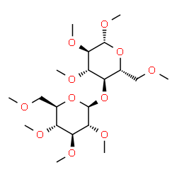 ChemSpider 2D Image | Methyl 2,3,6-tri-O-methyl-4-O-(2,3,4,6-tetra-O-methyl-beta-D-glucopyranosyl)-beta-D-glucopyranoside | C20H38O11