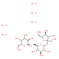 ChemSpider 2D Image | beta-D-Fructofuranosyl alpha-D-galactopyranosyl-(1->6)-alpha-D-glucopyranoside pentahydrate | C18H42O21
