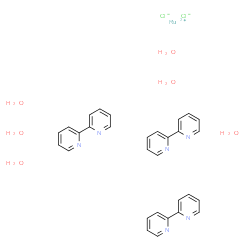 ChemSpider 2D Image | Ruthenium(2+) chloride - 2,2'-bipyridine hydrate (1:2:3:6) | C30H36Cl2N6O6Ru