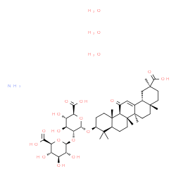 ChemSpider 2D Image | (3beta)-30-Hydroxy-11,30-dioxoolean-12-en-3-yl 2-O-beta-D-glucopyranuronosyl-alpha-D-glucopyranosiduronic acid ammoniate trihydrate | C42H71NO19