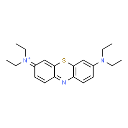 ChemSpider 2D Image | 3,7-Bis(diethylamino)phenothiazin-5-ium | C20H26N3S