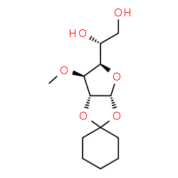 ChemSpider 2D Image | 1,2-O-Cyclohexylidene-3-O-methyl-a-D-glucofuranose | C13H22O6
