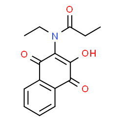 ChemSpider 2D Image | N-Ethyl-N-(3-hydroxy-1,4-dioxo-1,4-dihydro-2-naphthalenyl)propanamide | C15H15NO4