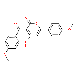 ChemSpider 2D Image | 4-Hydroxy-3-(4-methoxybenzoyl)-6-(4-methoxyphenyl)-2H-pyran-2-one | C20H16O6