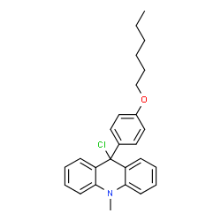 ChemSpider 2D Image | 9-Chloro-9-[4-(hexyloxy)phenyl]-10-methyl-9,10-dihydroacridine | C26H28ClNO
