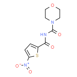 ChemSpider 2D Image | N-(morpholinocarbonyl)-5-nitrothiophene-2-carboxamide | C10H11N3O5S