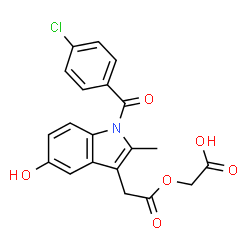 ChemSpider 2D Image | Carboxymethyl 1-(4-chlorobenzoyl)-5-hydroxy-2-methyl-1H-indole-3-acetate | C20H16ClNO6