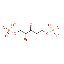 ChemSpider 2D Image | 2-Bromo-3-oxo-1,5-pentanediyl bis(phosphate) | C5H7BrO9P2