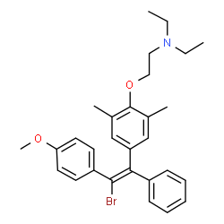 ChemSpider 2D Image | alpha-Bromo-alpha'-(4-(beta-diethylaminoethoxy)-3,5-xylyl)-4-methoxystilbene | C29H34BrNO2
