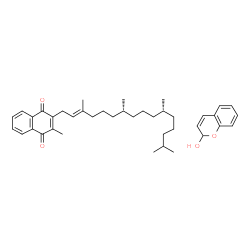ChemSpider 2D Image | 2-Methyl-3-[(2E,7R,11R)-3,7,11,15-tetramethyl-2-hexadecen-1-yl]-1,4-naphthoquinone - 2H-chromen-2-ol (1:1) | C40H54O4