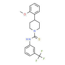 ChemSpider 2D Image | 4-(2-Methoxyphenyl)-N-[3-(trifluoromethyl)phenyl]-1-piperidinecarbothioamide | C20H21F3N2OS