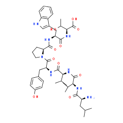 ChemSpider 2D Image | L-Leucyl-L-valyl-L-valyl-L-tyrosyl-L-prolyl-L-tryptophyl-L-threonine | C45H64N8O10